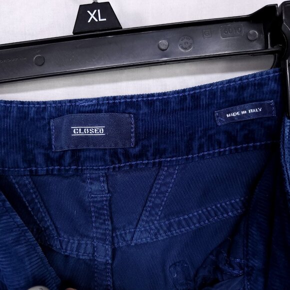 CLOSED Corduroy Jeans Womens 25 Blue Skinny Leg Low Rise Made in Italy Pants - Picture 6 of 13
